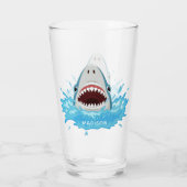 Funny Shark individuelle Name Pint Glas (Rückseite)