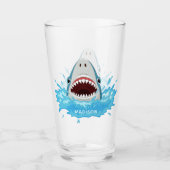 Funny Shark individuelle Name Pint Glas (Vorderseite)