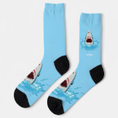 Funny Shark Individuelle Name Socken (Linkes Detail)