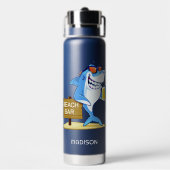 Funny Shark individuelle Name Trinkflasche (Hinten)