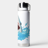 Funny Shark Individuelle Name Trinkflasche (Hinten)