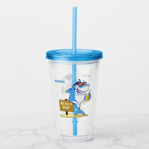 Funny Shark individuelle Name tumbler Acryltrinkbecher
