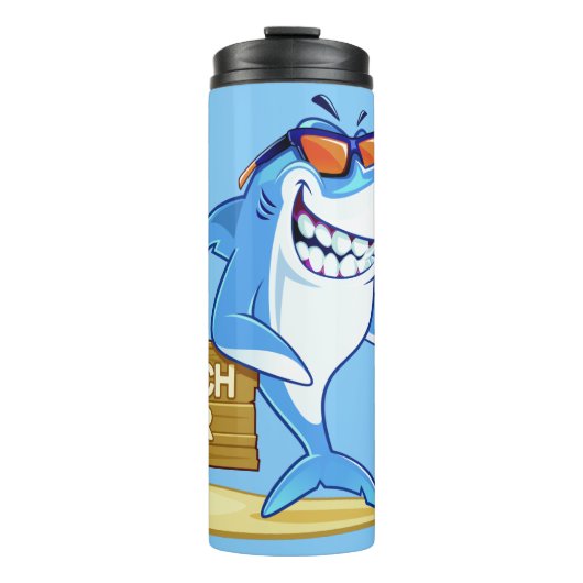 Funny Shark individuelle Name tumbler Thermosbecher (Vorderseite)