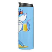 Funny Shark individuelle Name tumbler Thermosbecher (Nach rechts gedreht)