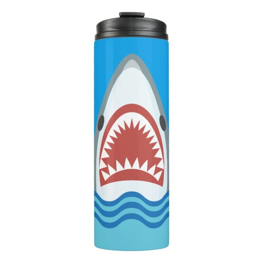 Funny Shark Jaws Cartoon Thermosbecher (Vorderseite)