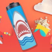 Funny Shark Jaws Cartoon Thermosbecher