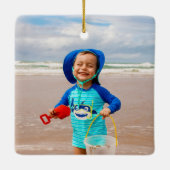 Funny Shark Merry Sharkmas Foto Keramikornament (Rückseite)