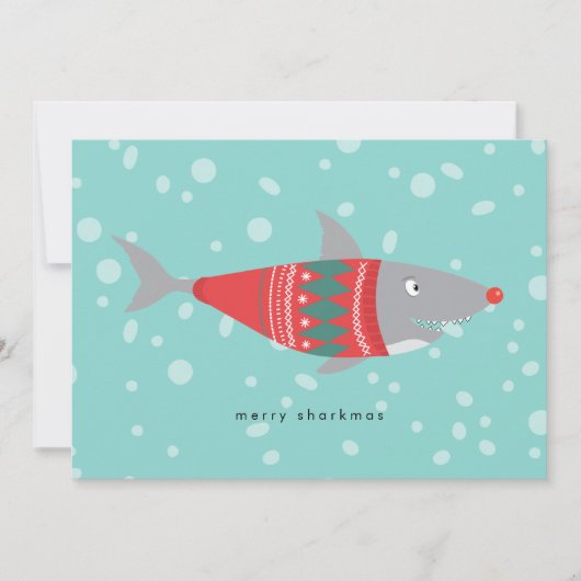 Funny Shark Merry Sharkmas Weihnachten (Vorderseite)