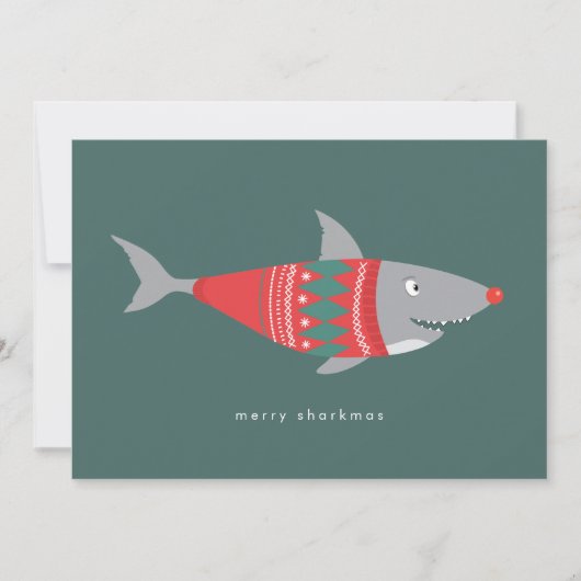 Funny Shark Merry Sharkmas Weihnachten (Vorderseite)