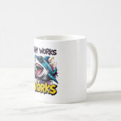 Funny Shark mit Calculator Tasse - Nerdy Math Spaß (VorderseiteRechts)