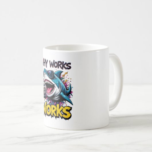 Funny Shark mit Calculator Tasse - Nerdy Math Spaß (VorderseiteRechts)
