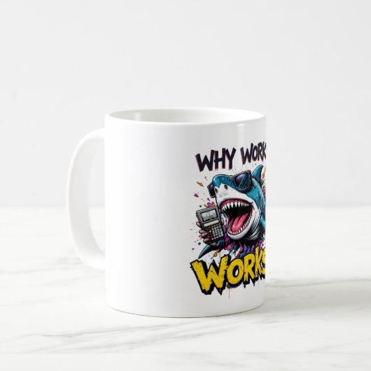 Funny Shark mit Calculator Tasse - Nerdy Math Spaß (Vorderseite Links)