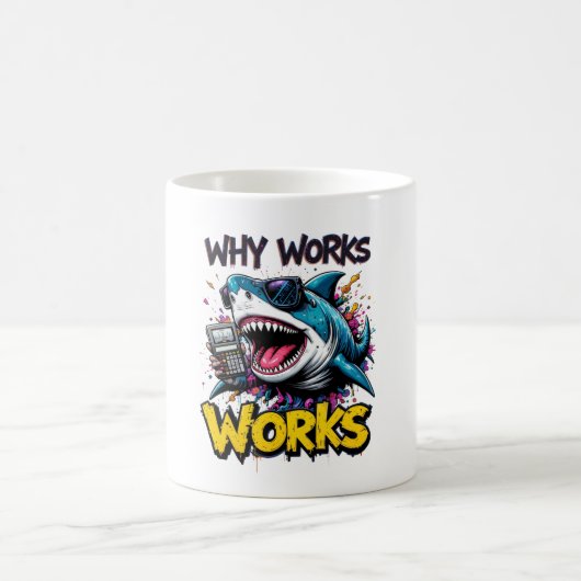 Funny Shark mit Calculator Tasse - Nerdy Math Spaß (Mittel)