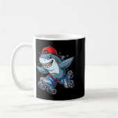Funny Shark On Roller Skates Cute Cool Skater Anim Kaffeetasse (Links)