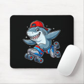 Funny Shark On Roller Skates Cute Cool Skater Anim Mousepad (Mit Mouse)