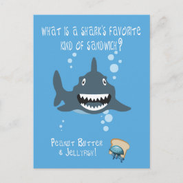 Funny Shark Riddle für Kinder Postkarte