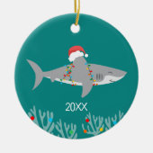 Funny Shark Round Christmas Ornament (Vorne)