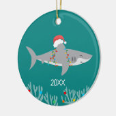 Funny Shark Round Christmas Ornament (Links)
