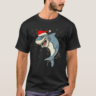 Funny Shark Santa Men Women Kinder Pajama T-Shirt