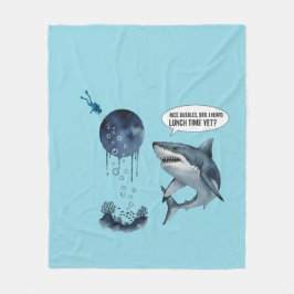 Funny shark scuba diver cozy fleecedecke