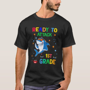Funny Shark Student bereit, den 1. T-Shirt