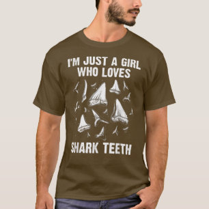 Funny Shark Teeth Design Girls Fossil Collec T-Shirt