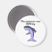 Funny Shark Telling Fish Story Magnet (Vorderseite/Rückseite)