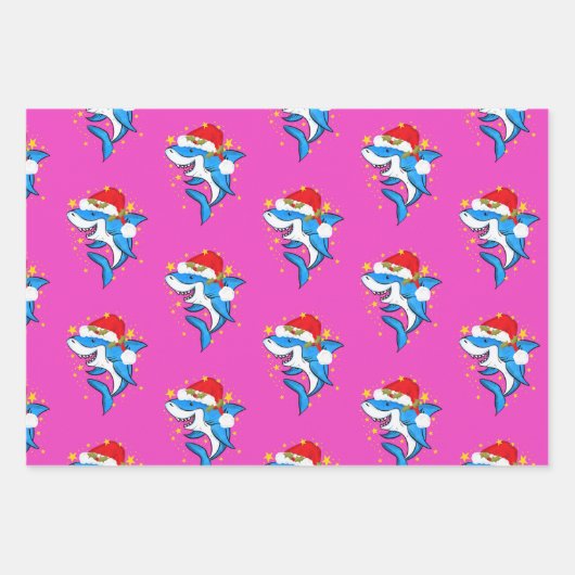 Funny Shark the Herald Angel Christmas Geschenkpapier Set (Vorderseite 2)