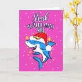 Funny Shark the Herald Angel Christmas Karte (Gelbe Blume)