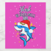 Funny Shark the Herald Angel Christmas Weinetikett (Einzelnes Label)
