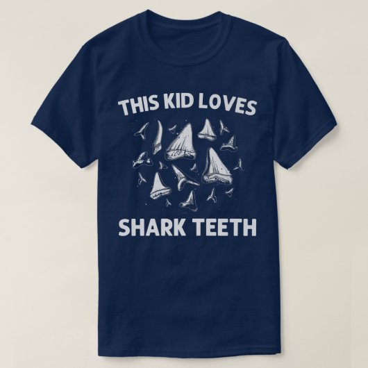 Funny Shark Tooth for Kids Boys Shark Teeth Fossil T-Shirt (Design vorne)
