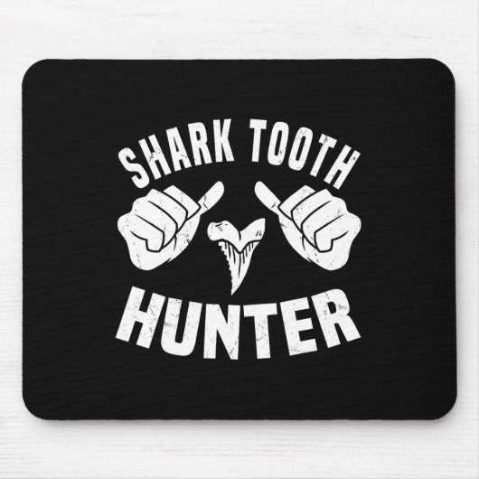 Funny Shark Tooth Hunter Kostüm Liebe Hai Stand Mousepad (Vorne)
