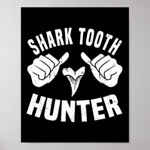 Funny Shark Tooth Hunter Kostüm Liebe Hai Stand Poster