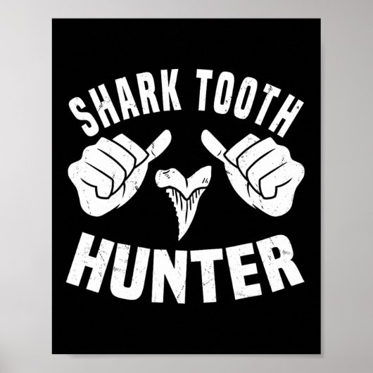 Funny Shark Tooth Hunter Kostüm Liebe Hai Stand Poster (Vorne)