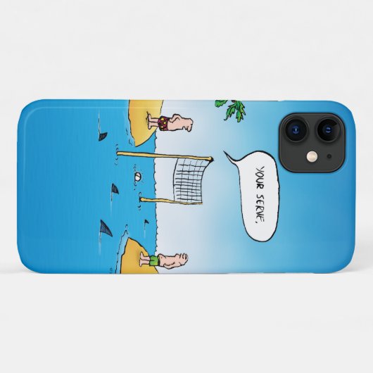 Funny Shark Volleyball Cartoon Case-Mate iPhone Hülle (Rückseite (Horizontal))
