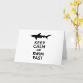 Funny Shark Warning - Behalten Ruhe und Swim Fast Karte (Gelbe Blume)