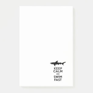 Funny Shark Warning - Behalten Ruhe und Swim Fast Post-it Klebezettel