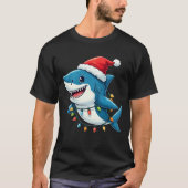 Funny Shark Wearing Santa Christmas Hat  T-Shirt (Vorderseite)