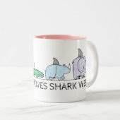 Funny Shark Week Zweifarbige Tasse (VorderseiteRechts)