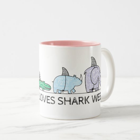 Funny Shark Week Zweifarbige Tasse (VorderseiteRechts)