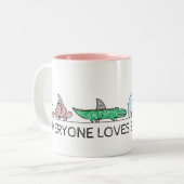Funny Shark Week Zweifarbige Tasse (Vorderseite Links)