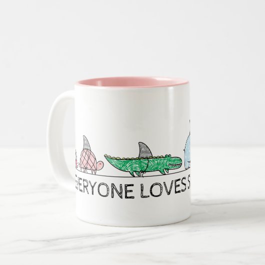 Funny Shark Week Zweifarbige Tasse (Vorderseite Links)
