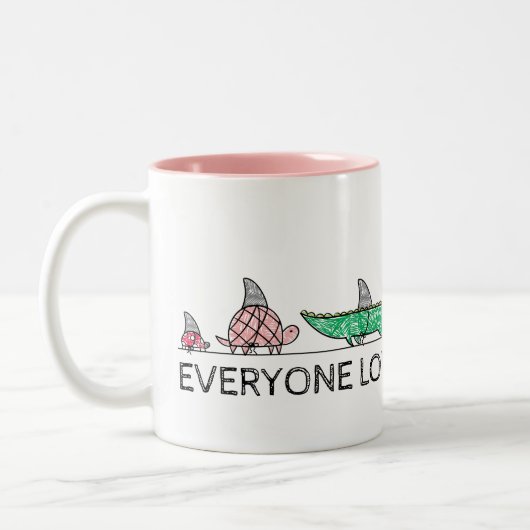 Funny Shark Week Zweifarbige Tasse (Links)