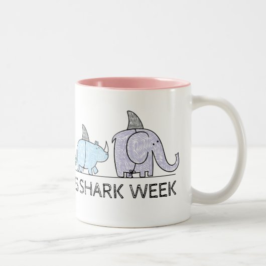 Funny Shark Week Zweifarbige Tasse (Rechts)