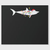 Funny Shark Weihnachtslicht Weihnachtsmannmütze Xm Geschenkpapier (Flach)