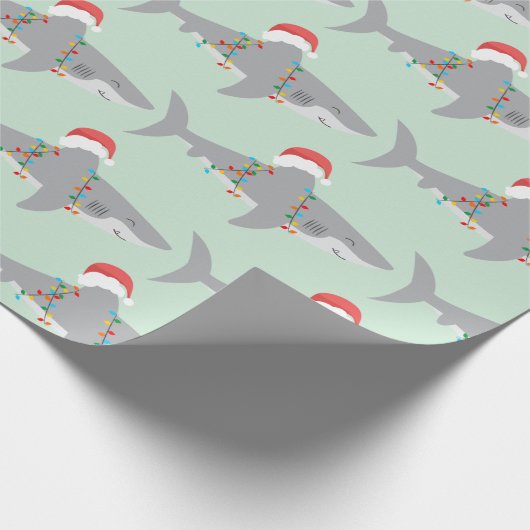 Funny Shark Weihnachtswrapping Paper Geschenkpapier (Ecke)