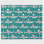Funny Shark Weihnachtswrapping Paper Geschenkpapier (Flach)