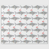 Funny Shark Weihnachtswrapping Paper Geschenkpapier (Flach)