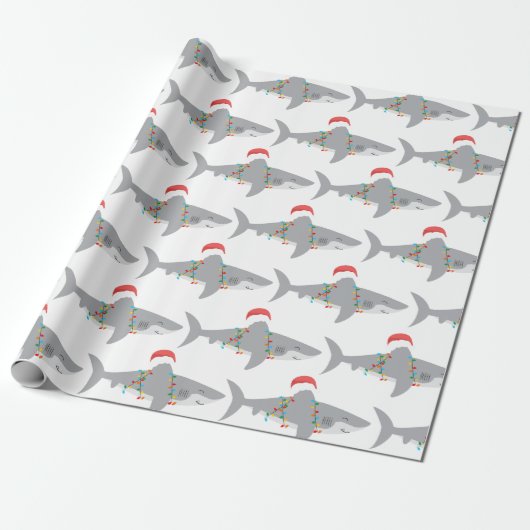 Funny Shark Weihnachtswrapping Paper Geschenkpapier (Ungerollt)