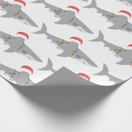 Funny Shark Weihnachtswrapping Paper Geschenkpapier (Ecke)